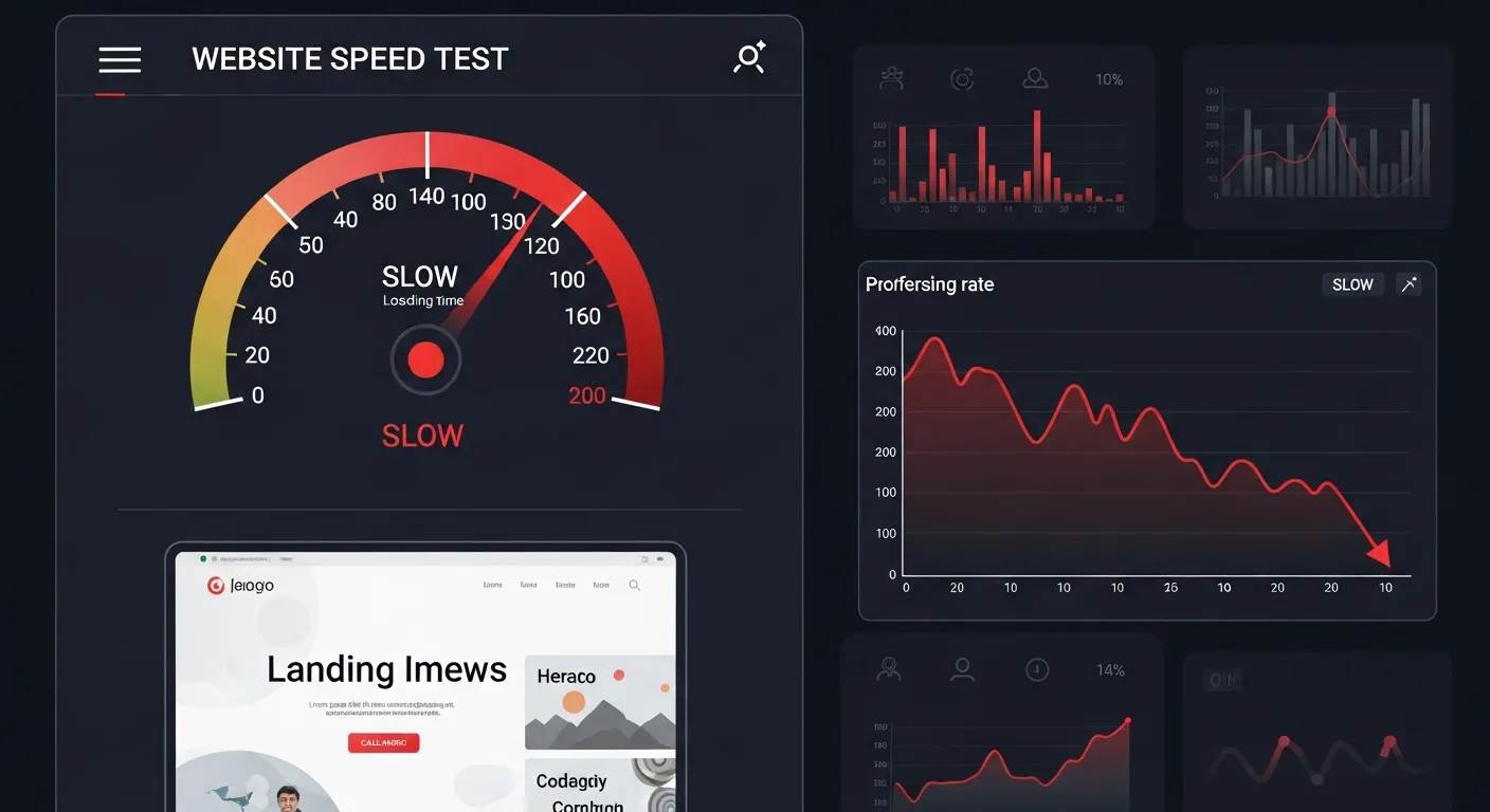 Slow landing page speed test showing impact on conversion rate